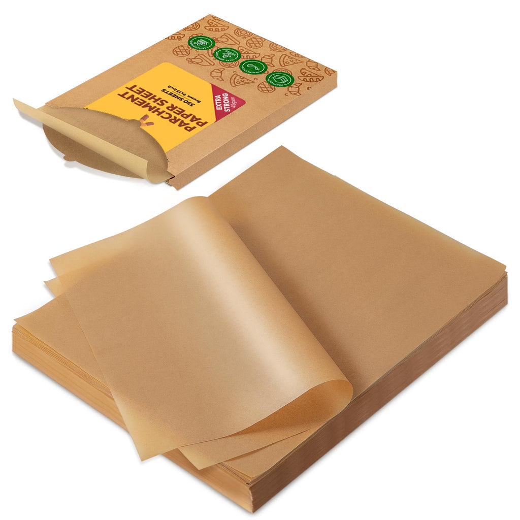 Katbite 350 Sheets 9 x 13 Inch Parchment Paper Unbleached,Extra Strong Baking Paper Non-Stick Oil Resistant for Oven, Air Fryer, Grilling, Steaming and Baking Bread