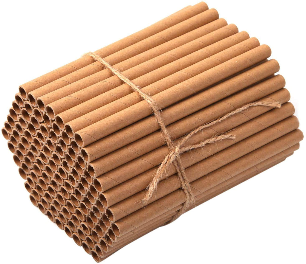 120 Pieces Mason Bee Tubes 6 Inches Outdoor Bee Cardboard Tubes Beekeeper Replacement Nesting Refill Tubes and Paper Inserts for Mason Bee Houses