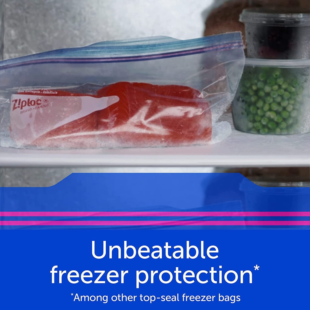 Ziploc Extra Large Food Storage Freezer Bags with Double Zipper Seal and Easy Open Tabs, 30 Count