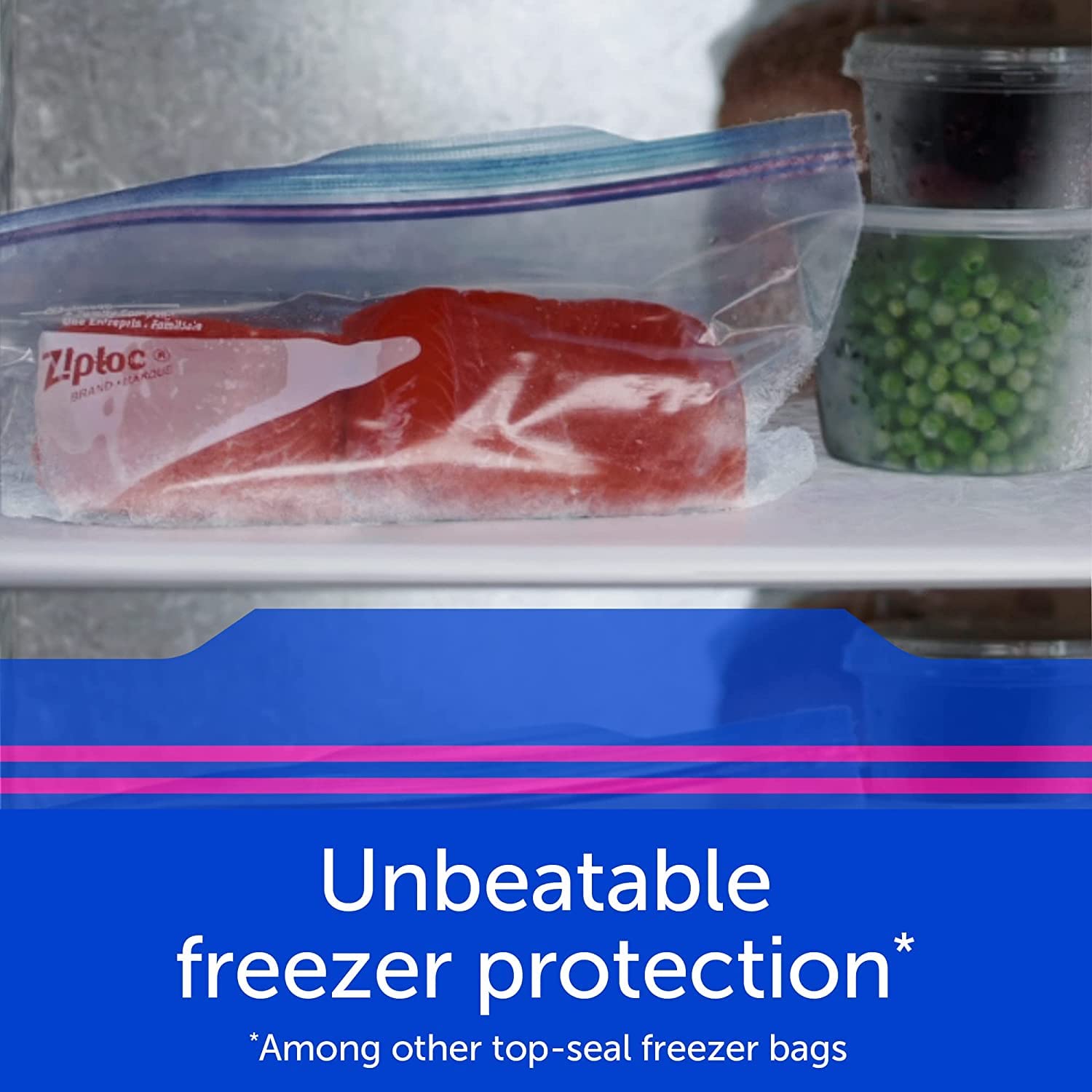 Ziploc Extra Large Food Storage Freezer Bags with Double Zipper Seal and Easy Open Tabs, 30 Count