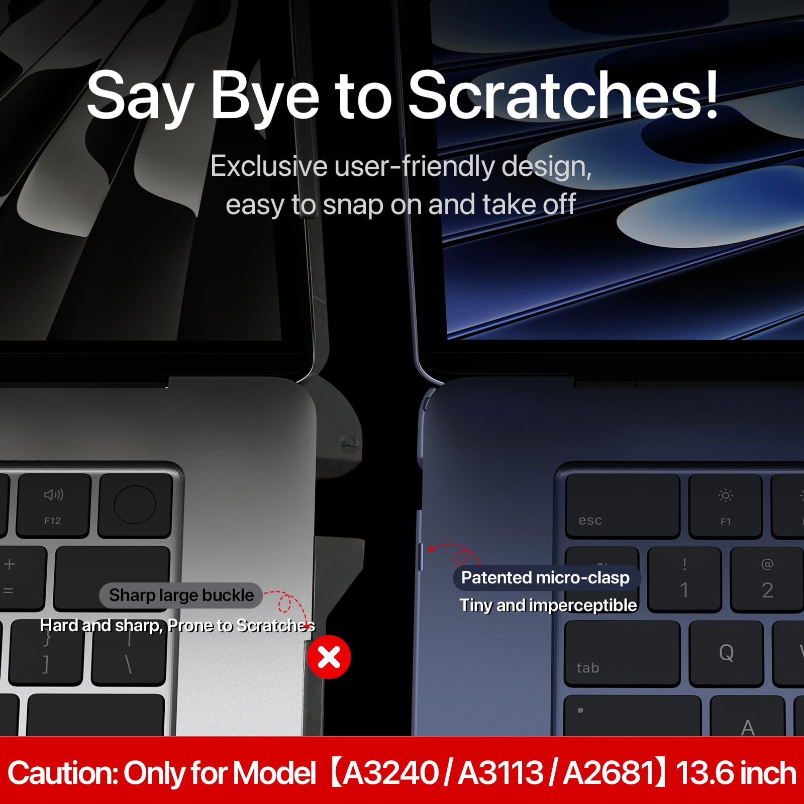 Soonjet Matte Case for MacBook Air 13/13.6-inch (M5/M4/M3/M2, 2026-2022 Models A3449 A3240 A3113 A2681), Lightweight | Scratch & Fingerprint Resistant | Closes Seamlessly | for Work, Travel & Study
