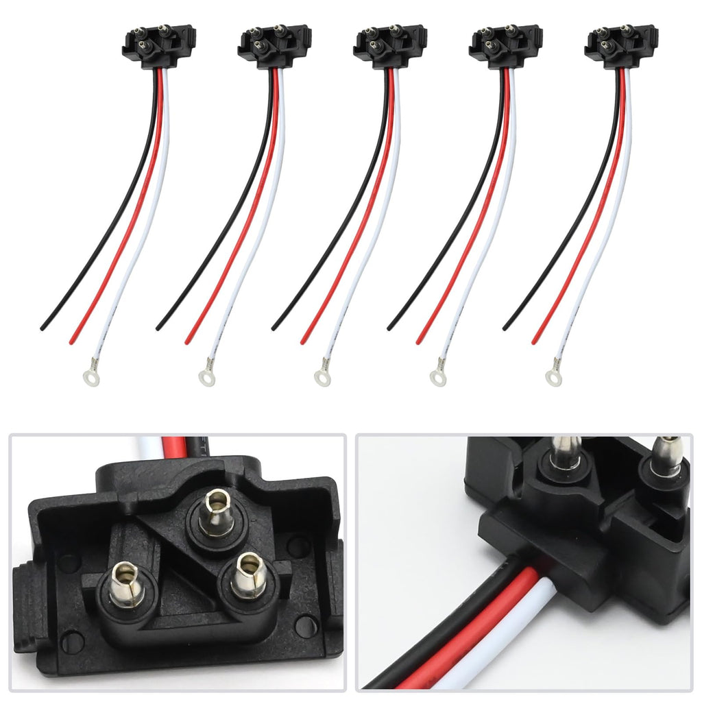 Newnessai 10 Pcs 3-Pin Trailer Connector, 3 Wires Pigtail Harness Plug for Trucks' Stop Turn Tail Backup for 4" Round & 6" Oval