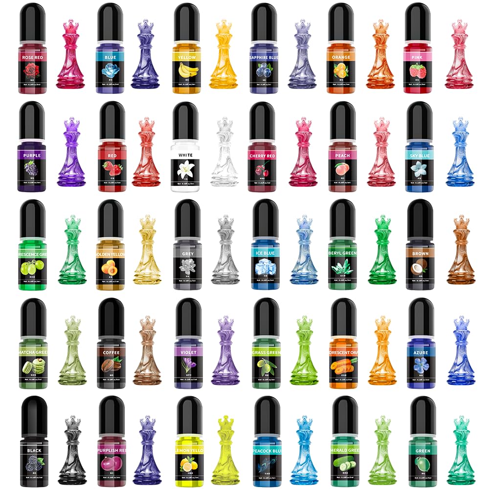 Epoxy Resin Pigments - 30 Colors Resin Color Pigment, Highly Concentrated Liquid Epoxy Resin Dyes For Resin Art, DIY Jewelry Making, Crafts And More. (30 Colors)