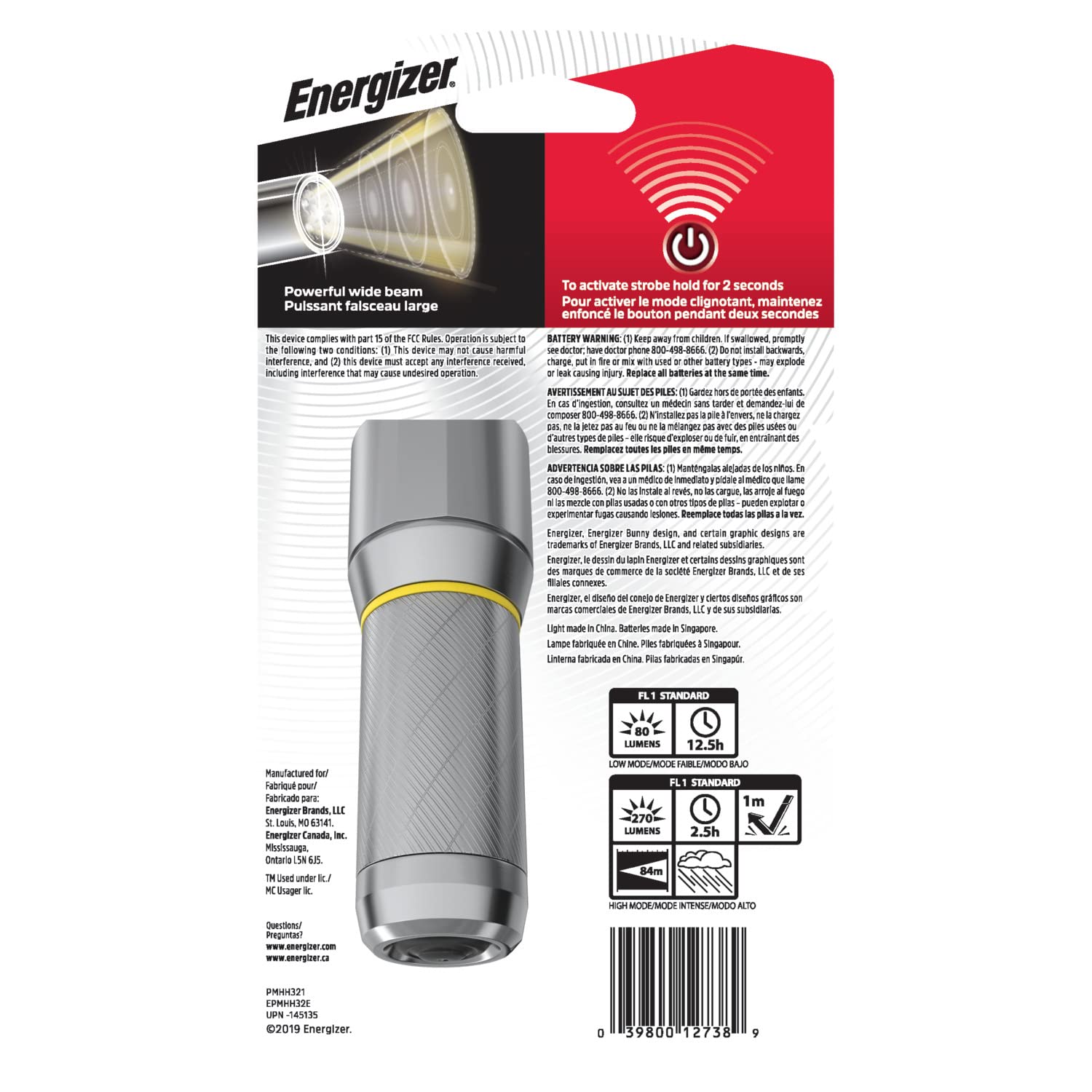 Energizer 50044 Multicolor One Size ENERGIZER 50044 Battery Alkaline D, 1 (Non-Carb Compliant)