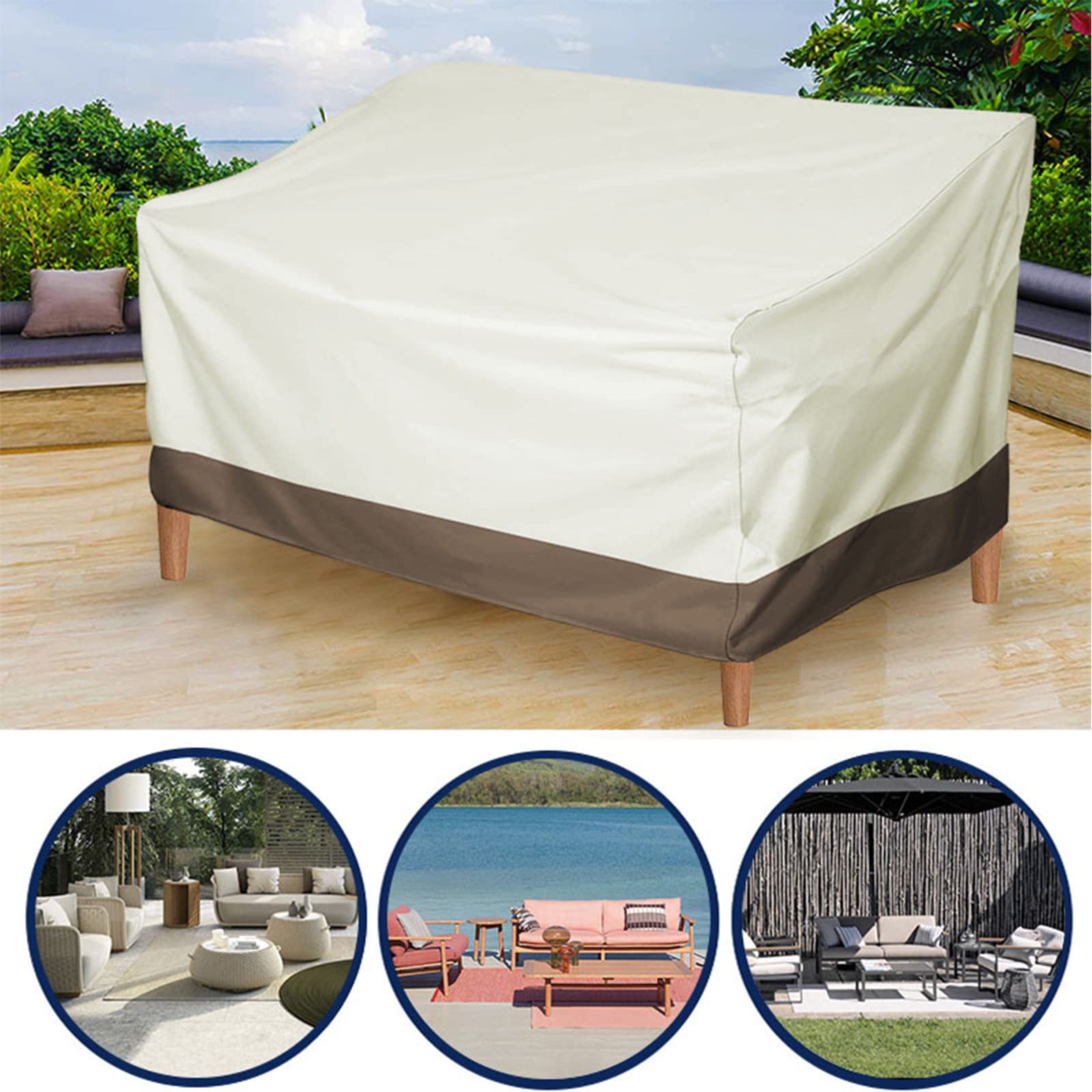 Patio Furniture Cover, Outdoor Sofa Cover, Loveseat Cover Sofa Cover Slipcover Patio Sofa Couch Cover Waterproof Dustproof Windproof