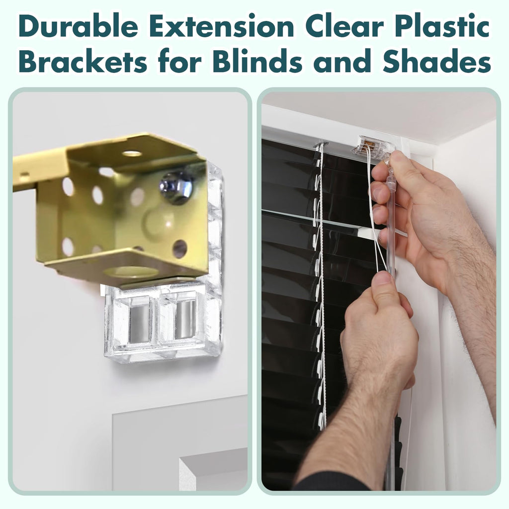 Innconee 8 Pcs Bracket Spacer Blocks Curtain Spacers for Drapes Extension Clear Plastic Brackets for Blinds and Shades Spacer Block Bracket Extension for Home Office Window