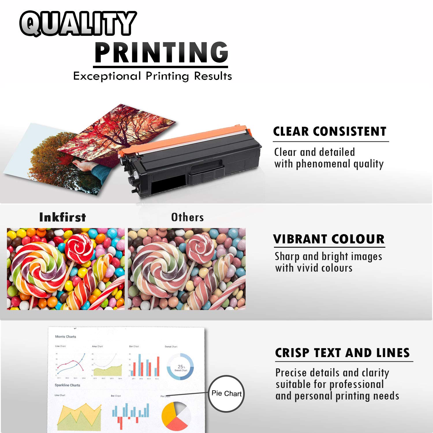 Inkfirst® Black Toner Cartridge TN433 TN433BK (TN-433 BK) Compatible Remanufactured for Brother TN433 Black MFC-L8610CDW MFC-L8900CDW HL-L8260CDW HL-L8360CDW HL-L8360CDWT