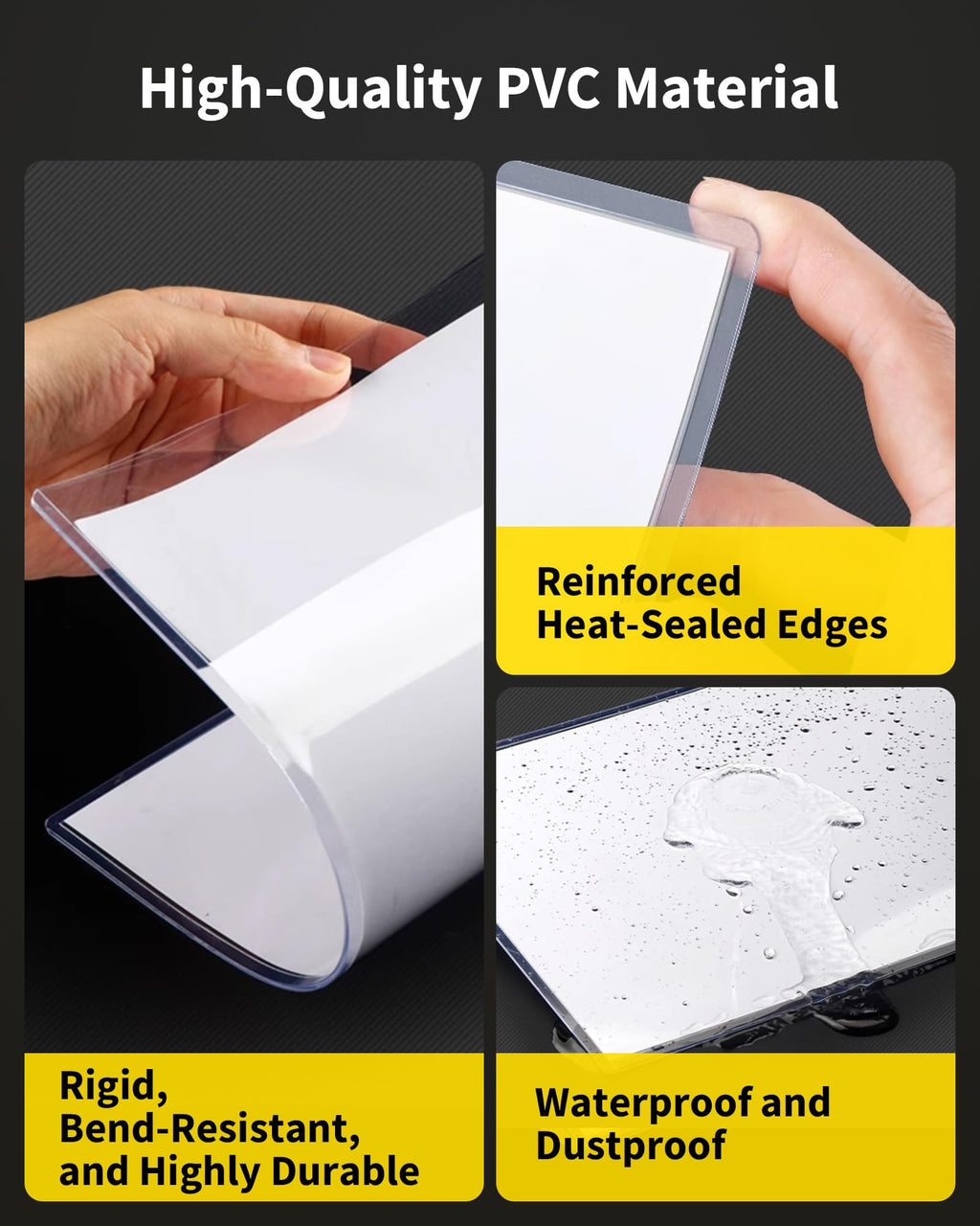 HYARUAT 8 x 10 Toploaders - Clear Rigid Plastic Sleeves (10 Pack), Hard Sheet Protectors for Photos, Posters & Birth Certificates