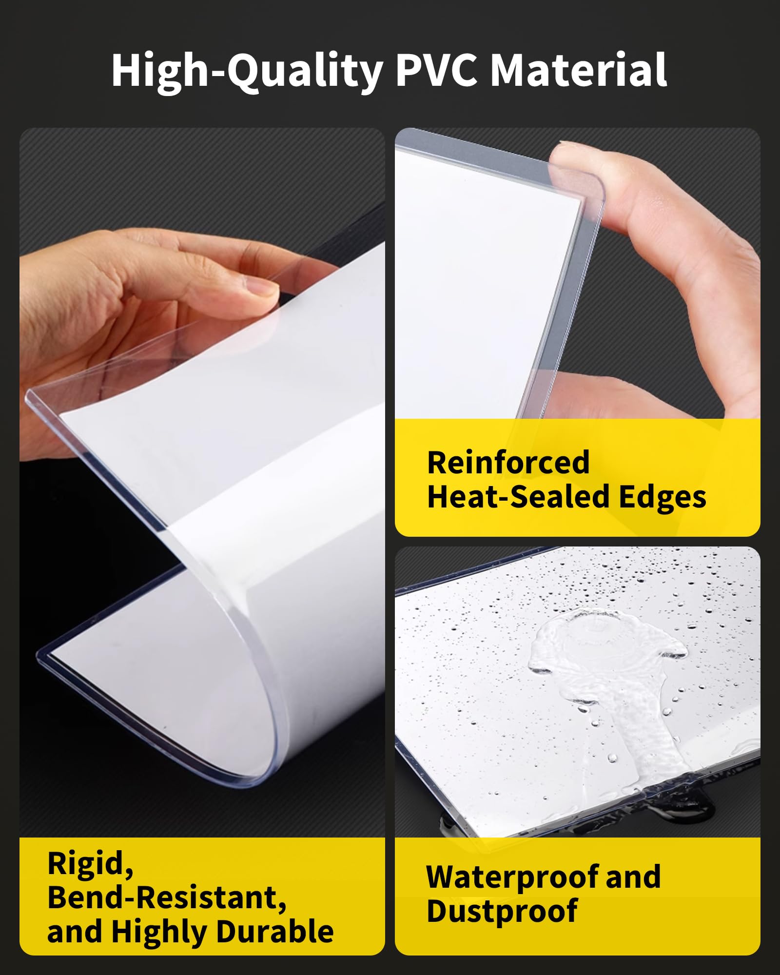 HYARUAT 8 x 10 Toploaders - Clear Rigid Plastic Sleeves (10 Pack), Hard Sheet Protectors for Photos, Posters & Birth Certificates