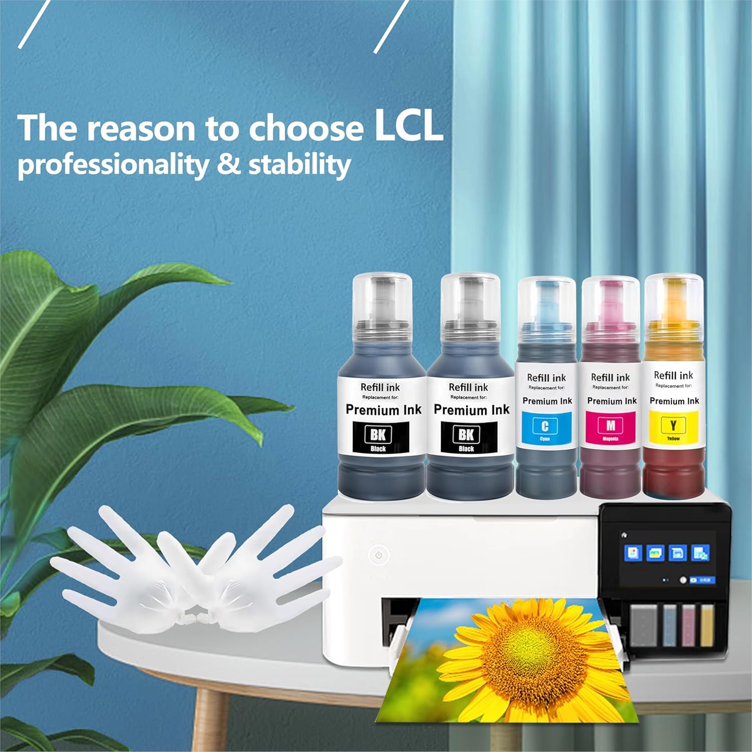 LCL Compatible Ink Refill Bottles Replacement for 502 T502 Ink Compatible with ET2760 ET-4760 ET2750 ET-3760 ET-2850 ET-15000 ST-4000 ST-2000 ET-3710 ET-3850 ET-3750 ET-4850 ET-3830 ET4750 (2KCMY)