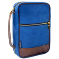 Performore Bible Cover for Men & Boys, Blue Jean Canvas Bible Case with Handle and Zipper, Large Carrying Case for Kids, Heavy Duty Church Bag, Water-Resistant, Christian Gifts, 10.2 x 7.5 x 2.7 in