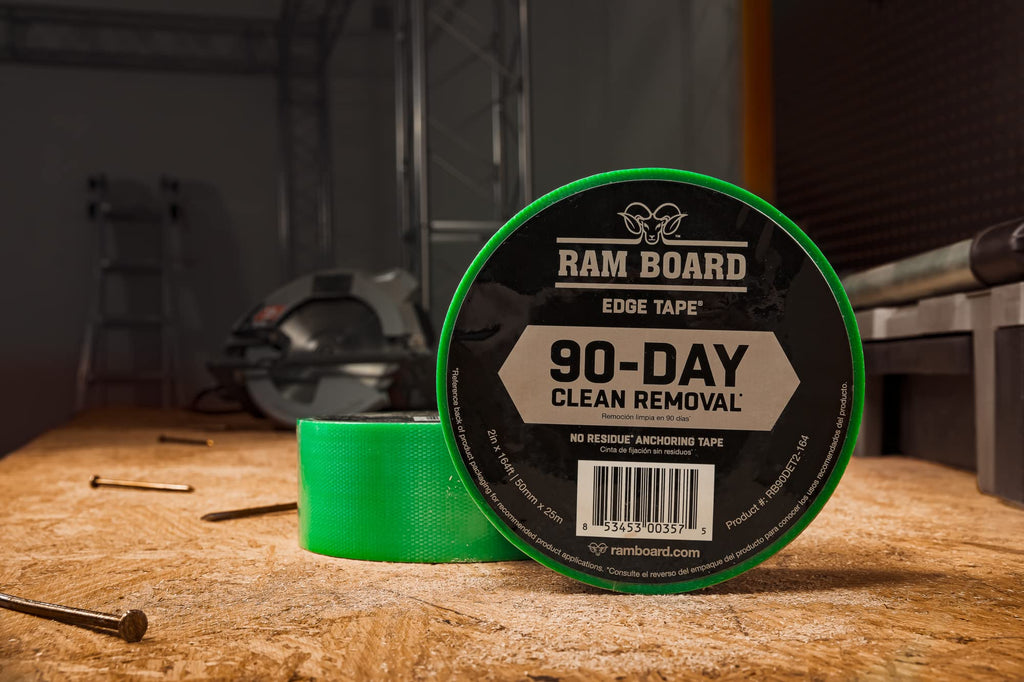 Ram Board Edge Tape - 90-Day Clean Removal - No Residue Anchoring Tape - 2" x 164'
