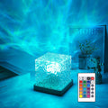 Ocean Wave Projector Light,16 Colors Gradual Water Cube with Remote Control, 3D Water Ripple Romantic Ambient Lighting for Kids Adults,Ocean Wave Night Light for Bedroom