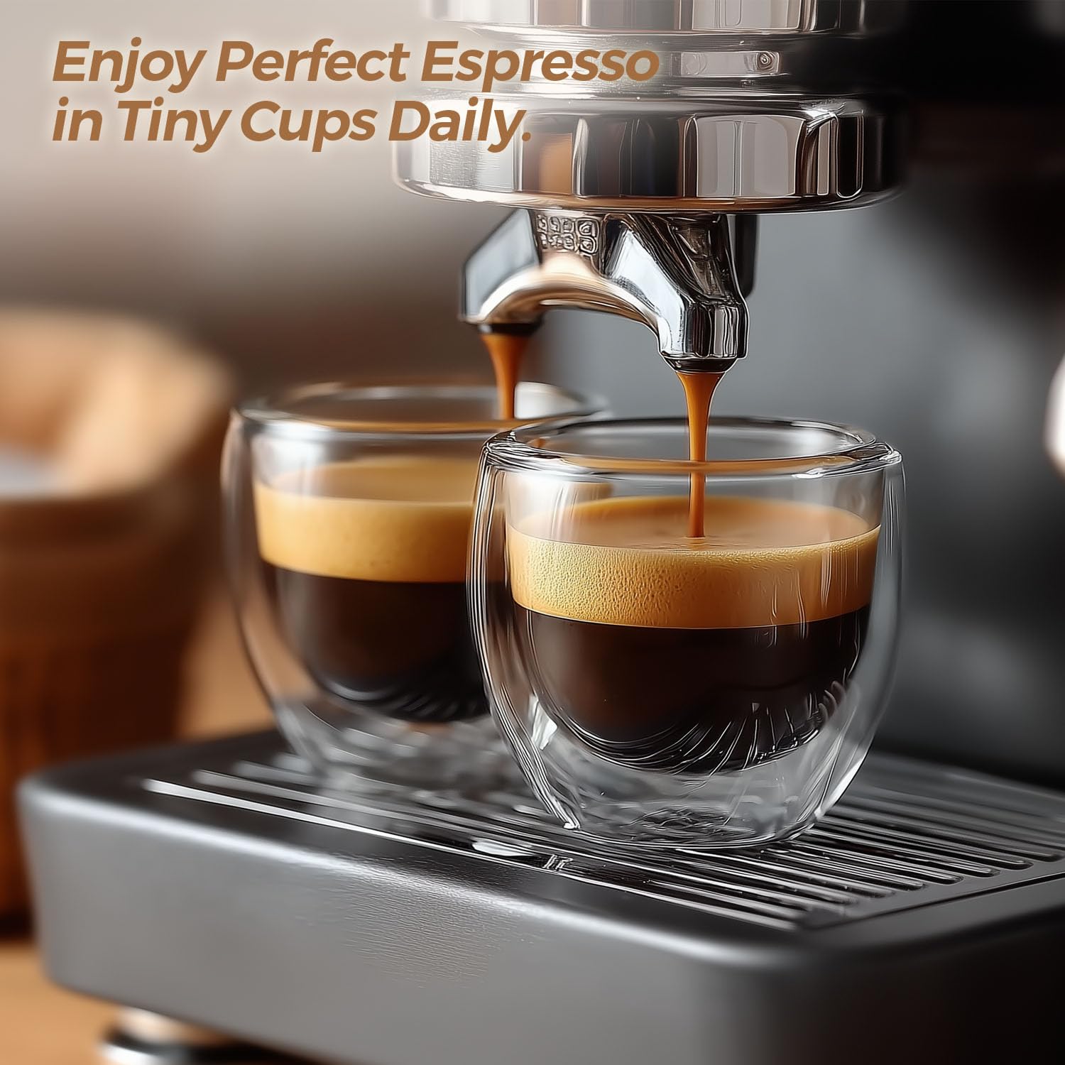 Yopinmall Espresso Cups Set of 6-100ML/3.4OZ Double Walled Glass Coffee Mugs Clear Coffee Cups Glass for Espresso Shot Cappuccino Latte Iced Coffee Tea Desserts Dishwasher Safe
