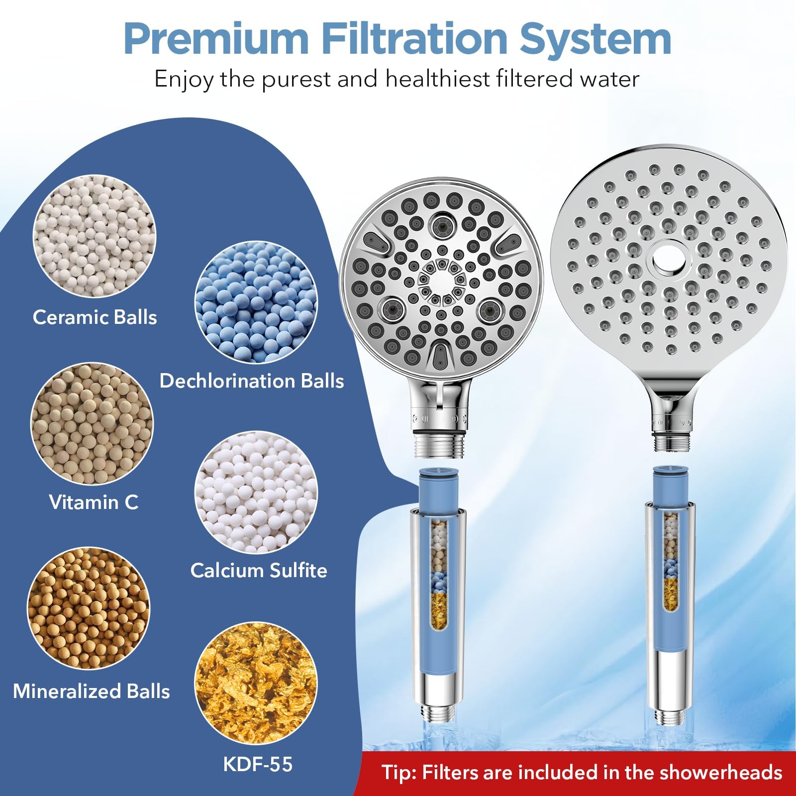 MakeFit Shower Head Filter Replacement Cartridge for SSJ781/DSSJ781 MakeFit Filtered Handheld Shower Head (2-Pack)