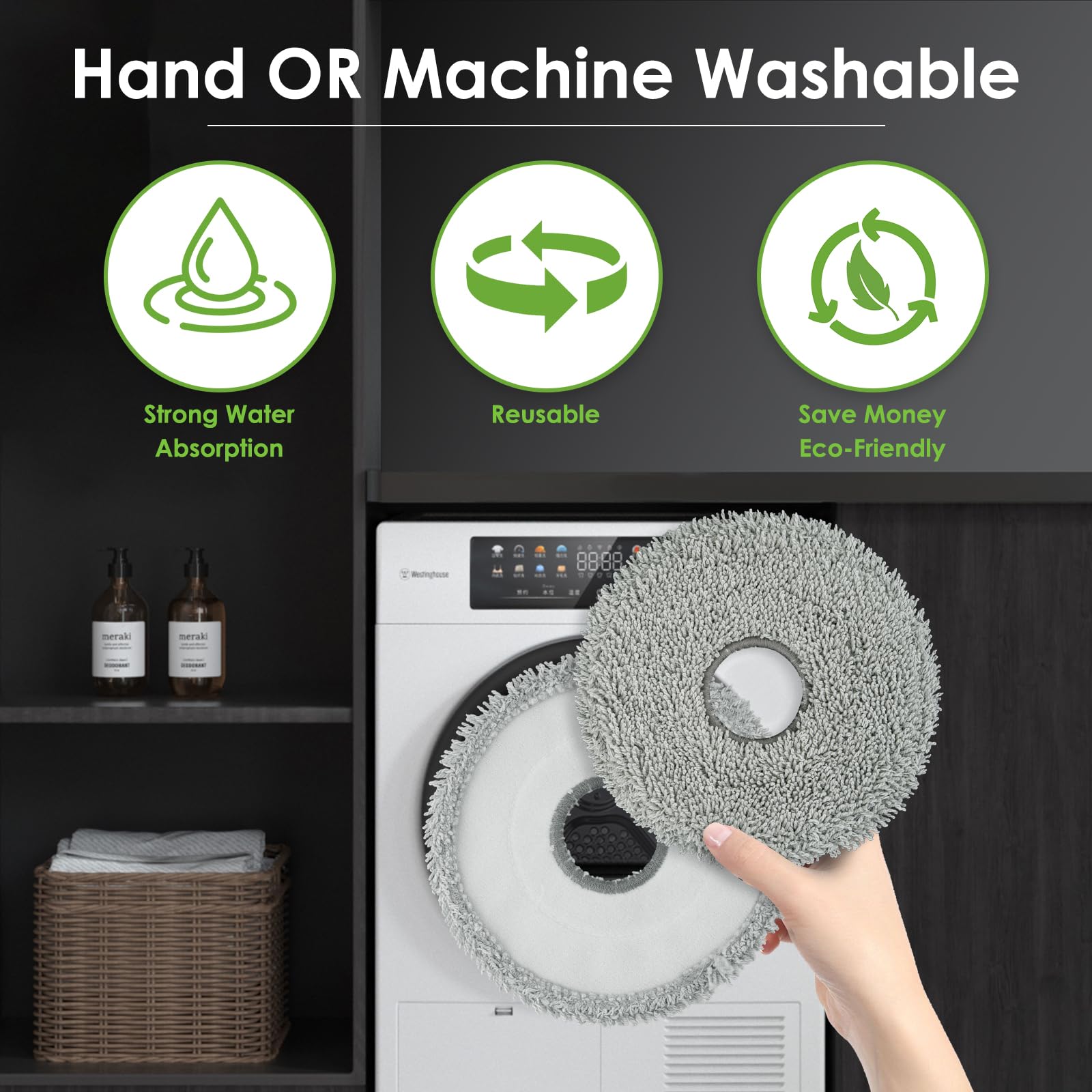 (10 Pack) X50 Ultra Replacement Mop Pads for Dreame X50 Ultra/Master, X30/ X40 Ultra, L10s Ultra, L10s Pro Gen 2/ Pro Ultra/Plus, L40s/ L50 Pro Ultra, L40 Ultra Robot Vacuum, Washable Mop Pad Cloths