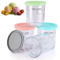4 Pack Ice Cream Pints and Lids Compatible with Ninja Creami Deluxe Ice Cream Maker (NC501 Series) Ninja Creami Deluxe Containers