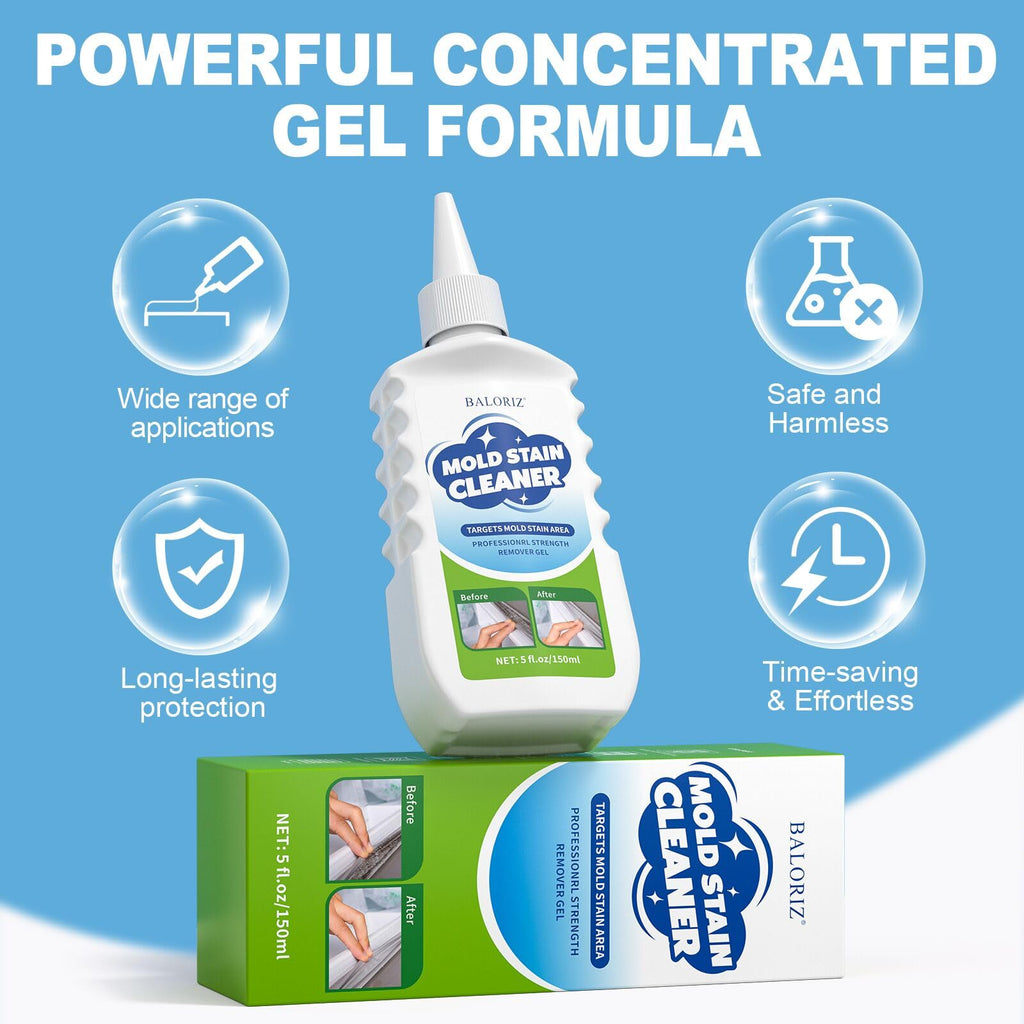 Mould Remover Gel, 1 Pack Household Mould Remover for Washing Machine, Grout Cleaner Gel with Brush and Cloth for Kitchen & Bathroom Cleaning,Sink, Tile Grout and Refrigerator Strips (5 Fl Oz)