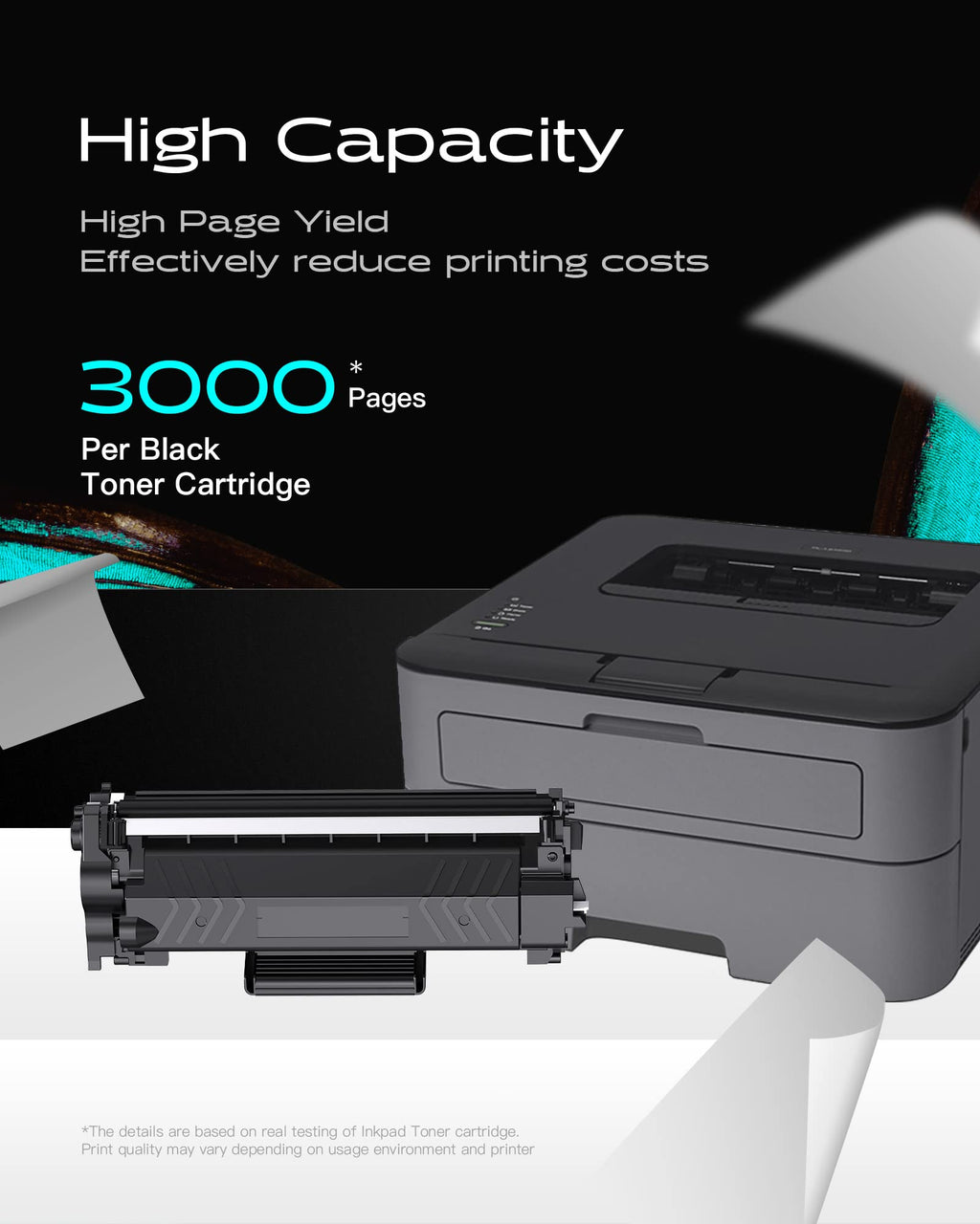 [with Chip] TN760 2PK Toner Cartridge Replacement for Brother High Yield TN-760 TN730 Toners| Compatible with DCP-L2550DW HL-L2350DW HL-L2370DW HL-L2390DW HL-L2395DW MFC-L2750DW