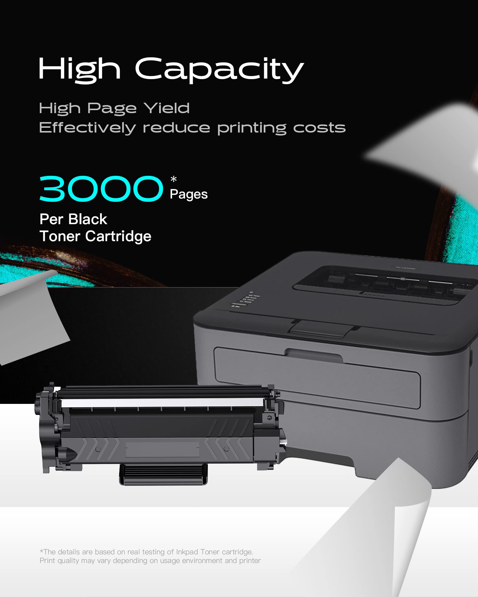 [with Chip] TN760 2PK Toner Cartridge Replacement for Brother High Yield TN-760 TN730 Toners| Compatible with DCP-L2550DW HL-L2350DW HL-L2370DW HL-L2390DW HL-L2395DW MFC-L2750DW