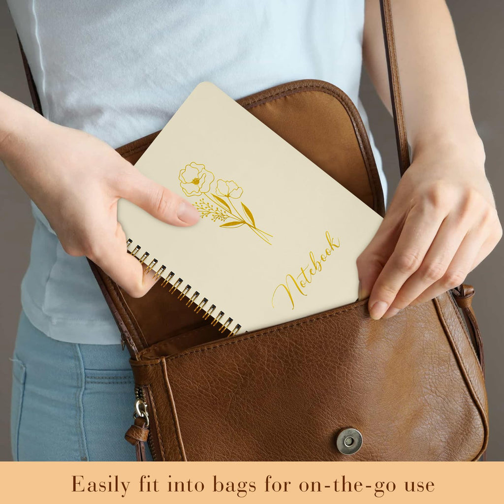 Lanpn Aesthetic Spiral Notebook Set of 3, 5.5 x 8 Pastel Notebook with Pocket 3 Pack, A5 Small Tear Out Lined Page Cute College Ruled Journal for Note Taking Writing for Women Man School Office Work