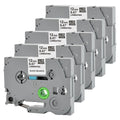 5 Pack Label Tape Replacement for Brother TZe-231 TZ-231 TZe231 Tz 1/2" 12mm,Laminated Black on White 0.47" for pTouch Printer PT-D400 PT-D210 PT-D200 PT-D600 PT-1890 PT-H110 Label Maker