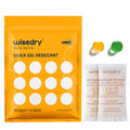 wisedry 50 Gram [6PACKS] Rechargeable Silica Gel Desiccant Packets Fast Reactivate Desiccant Bags Orange to Green indicating for Air Dryer Food Grade