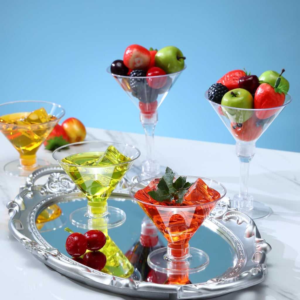 Disposable Martini Glasses,5 Oz,40-Pack,Cocktail Glasses,Plastic Margarita Glasses,Plastic Cocktail Cups for Parties and Events