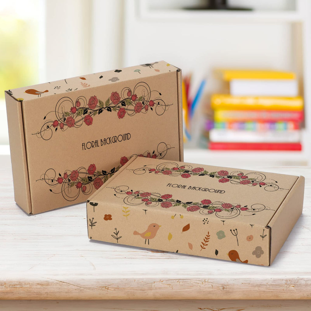 Pemtow 9x6x2 Shipping Boxes Set of 20, Brown Corrugated Cardboard Literature Mailer Box for Packaging, Mailing, Business