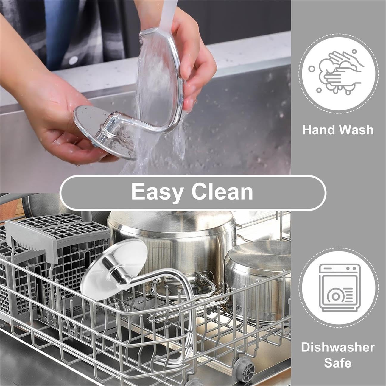 Dough Hook Dishwasher Safe for Kitchen Aid Tilt-Head and 4.5-5.0 Quart Mixers, Polished Stainless Steel Kneading Attachment for Bread,Pasta, Pizza...
