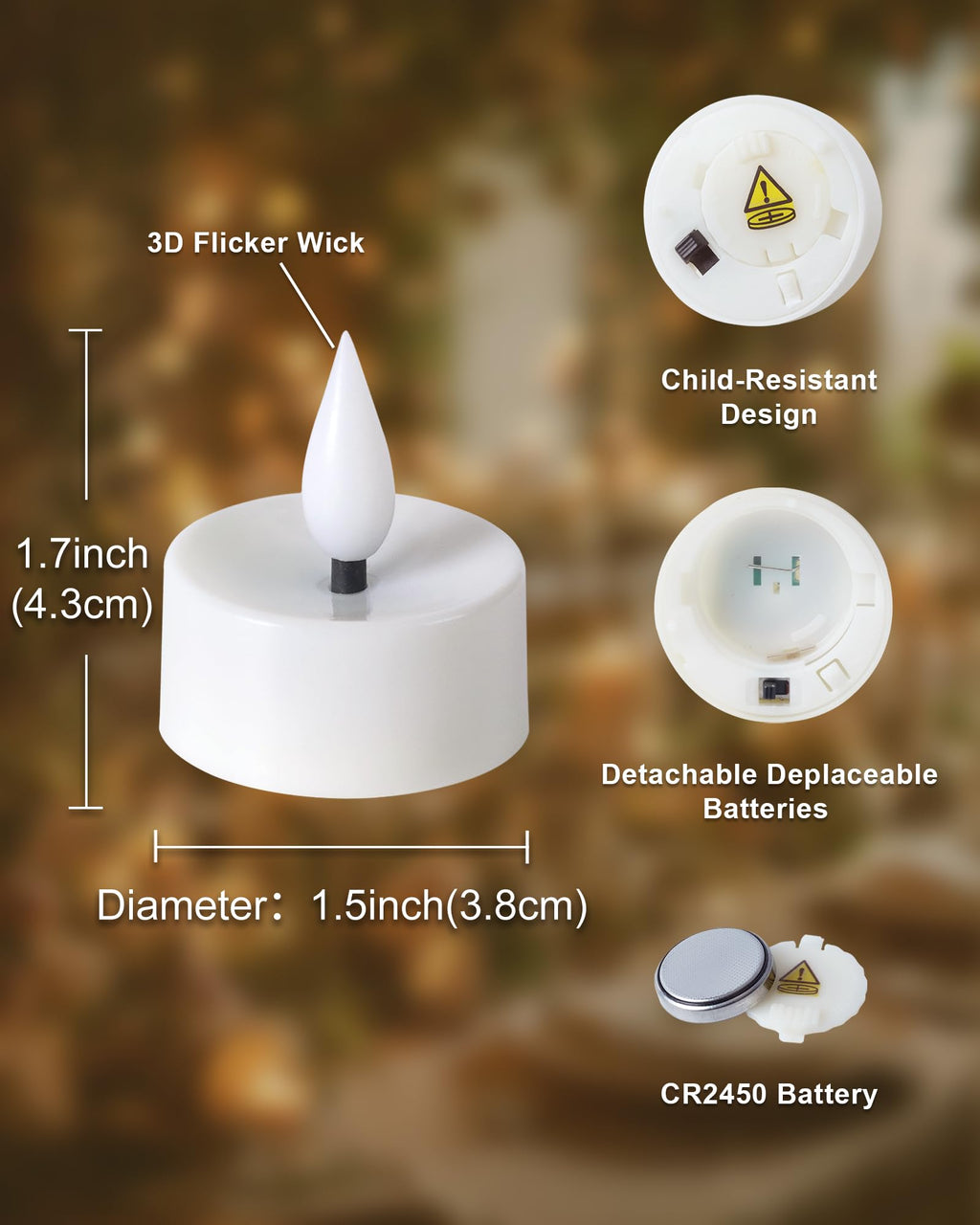 BEICHI 12 Pack 2/4/6/8H Timer Tealights Flameless Fake Remote Candle Flicker Realistic for New Year Decorations, Christmas, Birthday, Valentine's Day, Wedding Table Centerpiece, Long Last 400+ Hours