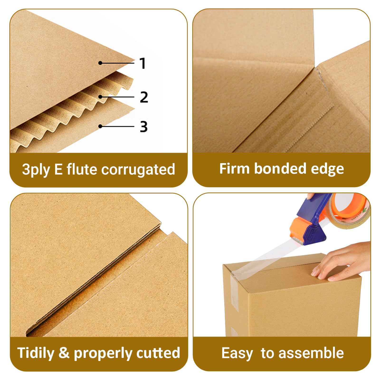 zmybcpack 40 pack 8x6x6 inch Shipping Boxes, Corrugated Cardboard Mailer Shipping Boxes, Kraft Cardboard Mailing Packing Boxes Bulk for Packaging, Mailing, Storage, Small Business