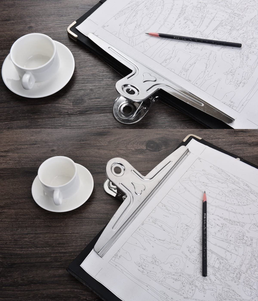 Extra Large Bulldog Paper Clips, Coideal 2 Pcs 30cm Silver XXXL Metal File Binder Clamps for Home Office School, Drawing Board (11.8 Inch)