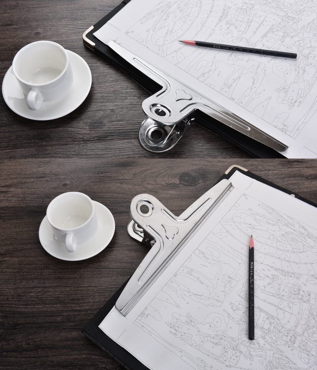 Extra Large Bulldog Paper Clips, Coideal 2 Pcs 30cm Silver XXXL Metal File Binder Clamps for Home Office School, Drawing Board (11.8 Inch)