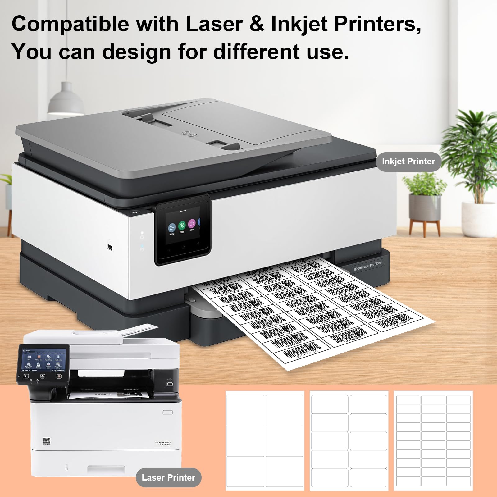 InpourPack 1" x 2-5/8" Shipping Return Address Labels for Laser Inkjet Printer, 30 UP Labels for Amazon FBA, White Blank Mailing Stickers (100 Sheet / 3000 pcs)