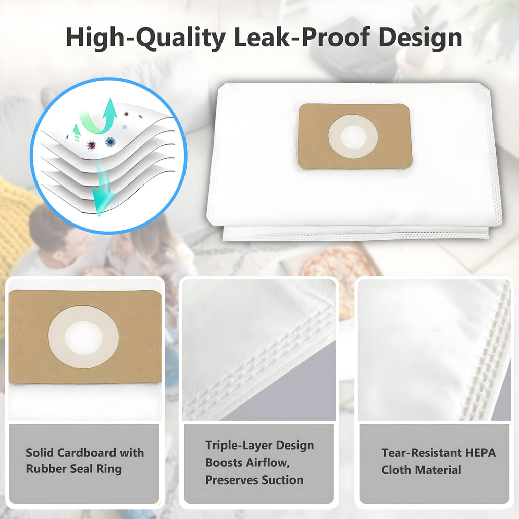8 Pack Premium Central Vacuum Bags Compatible with Nuera Filtre 189, Husky Filtre 189, DuoVac Filtre 189, SoluVac Filtre-189 SVS, and Other CV Systems for Efficient Cleaning Solutions