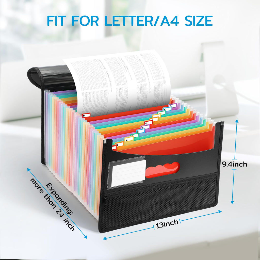 Ceecysaa Expanding File Folders 25 Pockets Accordion File Organizer,High Capacity A4/ Letter Size Filing Organizer, Folders for Document Receipt, Paper Holder with Divider Tab
