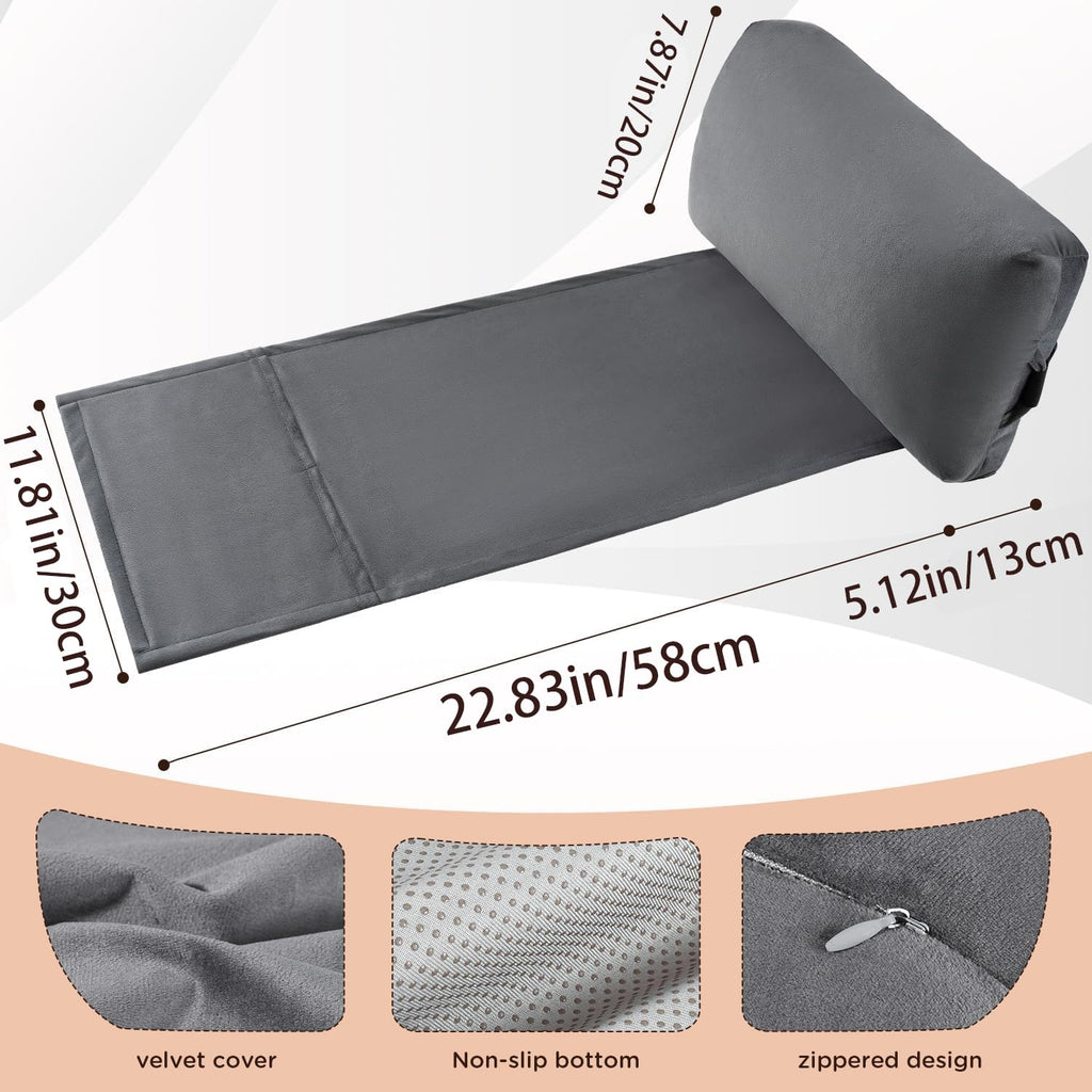 Head Recliner Pillow Adjustable Shredded Memory Foam Headrest Pillow for Recliners,Non-Slip Velvet Cushion Support Pillow for Travel Home Recliner Sofa Armchair with Zipper Cover