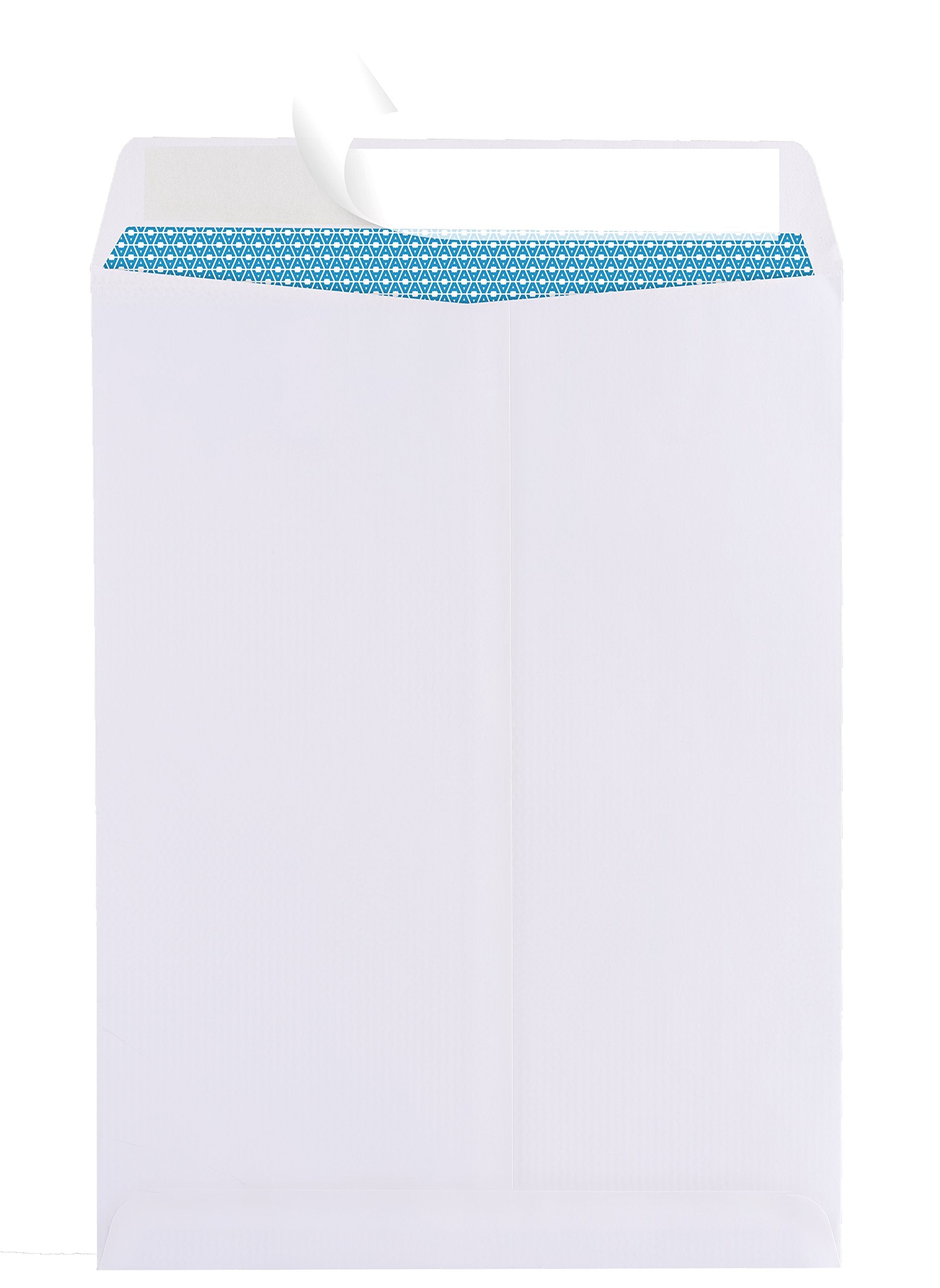 Aimoh 100 9 x 12 SELF Seal Security White Catalog Envelopes - 28lb - Security Tinted, Ultra Strong Quick-Seal, 9x12 inch (38100)