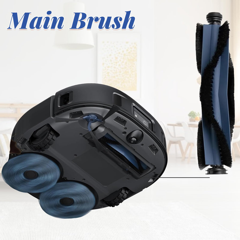 Replacement Parts for Eufy X10 Pro Omni Vacuum Cleaner Accessories Kit, 1 Main Brush, 2 Hepa Filters, 4 Dust Bags, 4 Mop Pads, 4 Side Brushes