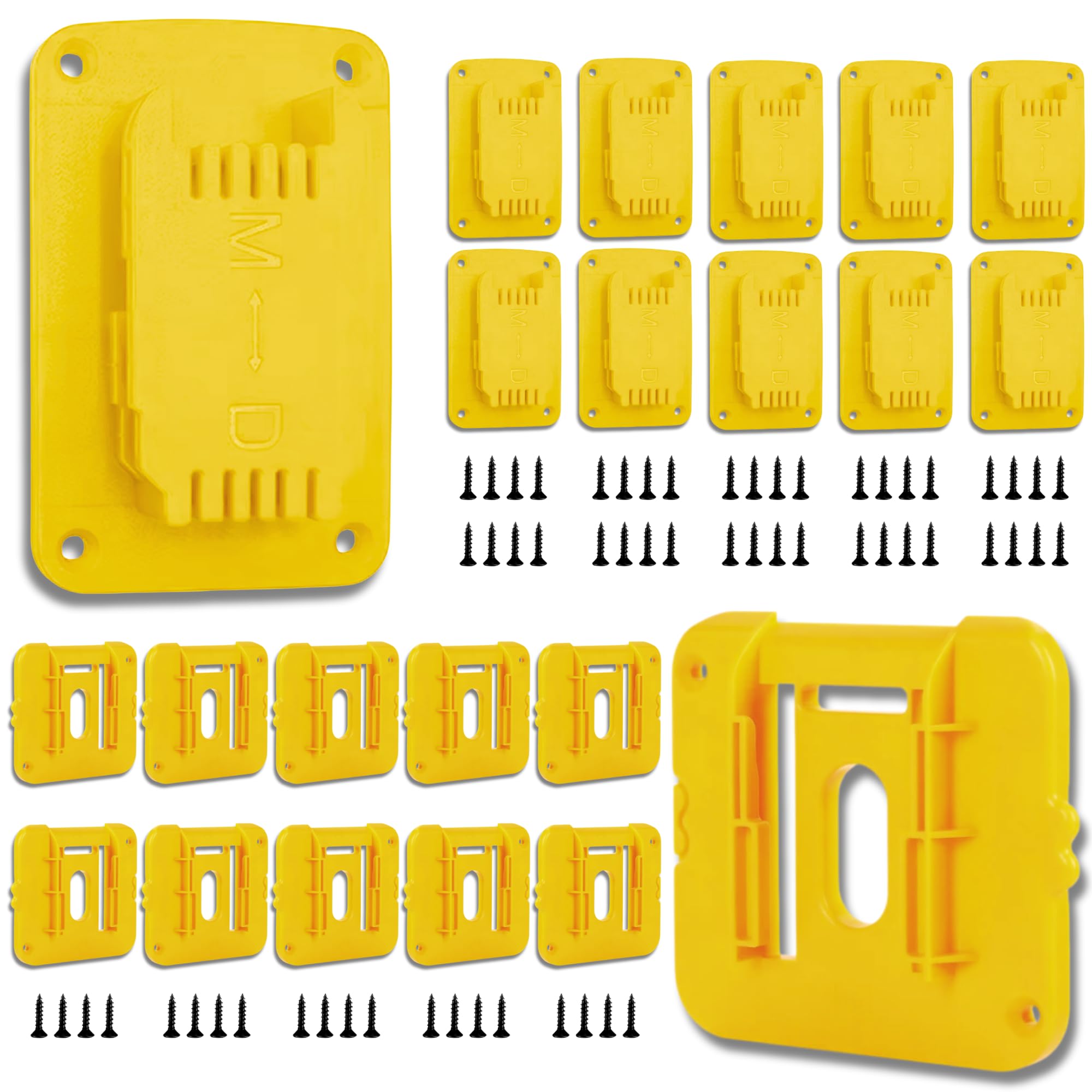 [ 20 Pack ] Power Tool & Battery Holder for Dewalt | Heavy Duty Mounts, Secure Storage, Compact Tool Storage Solution for Garage, Shed, Workshop & Utility Rooms