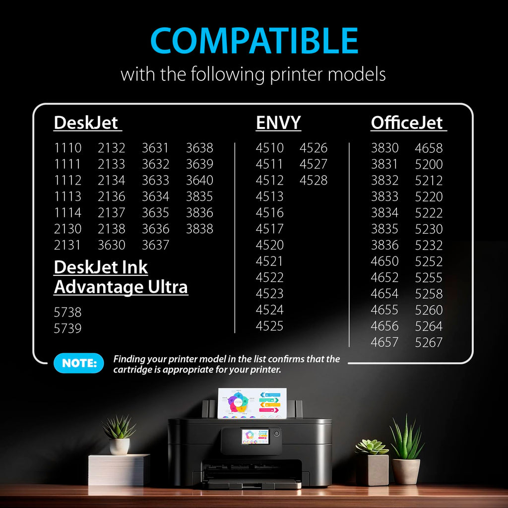Smart Ink Remanufactured Ink Cartridges Replacement for HP 63 XL 63XL (2 Black Combo Pack) to use with Envy 4520 4522 4516 OfficeJet 3833 3830 4650 3836 5255 5200 DeskJet 3630 3632 3836 3634 Printer