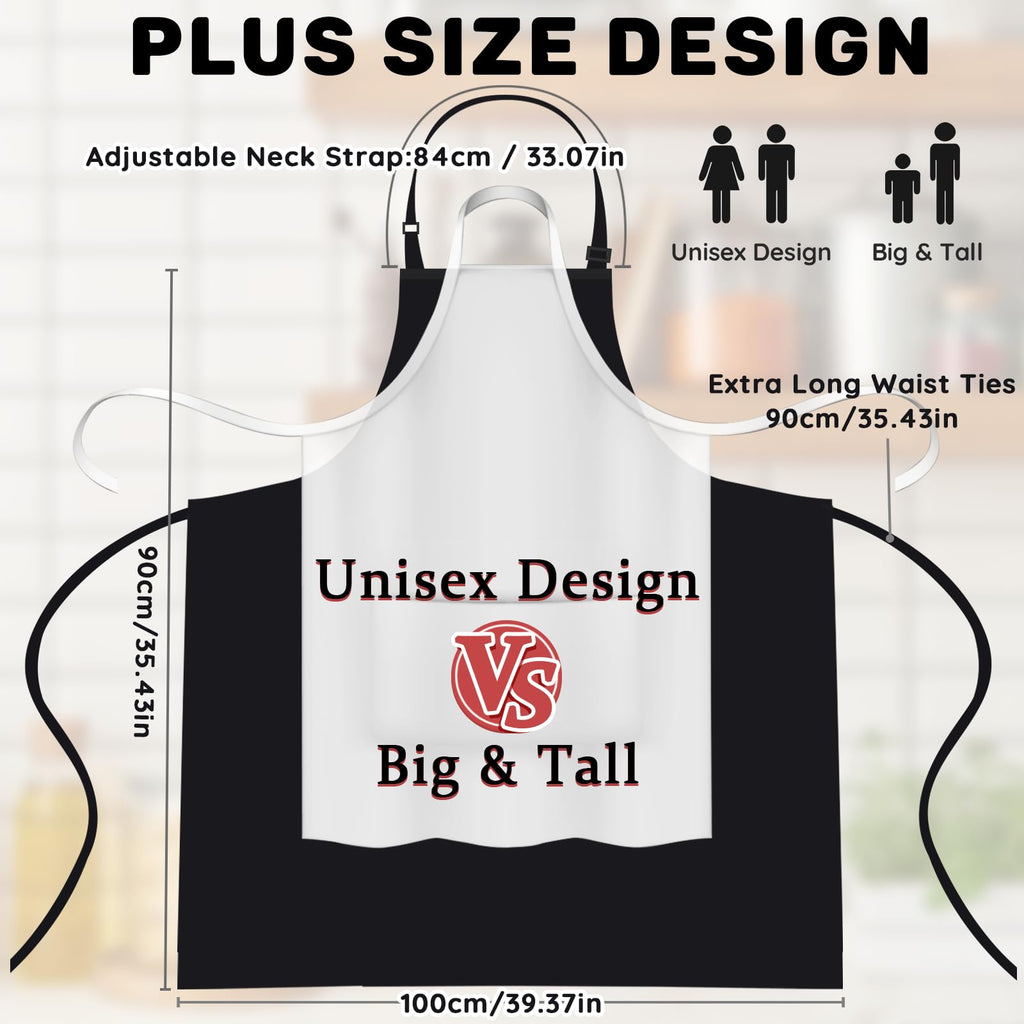 FunChaos 4 Pack Plus Size Chef Aprons, Large Kitchen Apron with 2 Pockets, Adjustable Waterproof Black Apron for Big Men and Women for Cooking, Baking, Cleaning, Gardening, BBQ