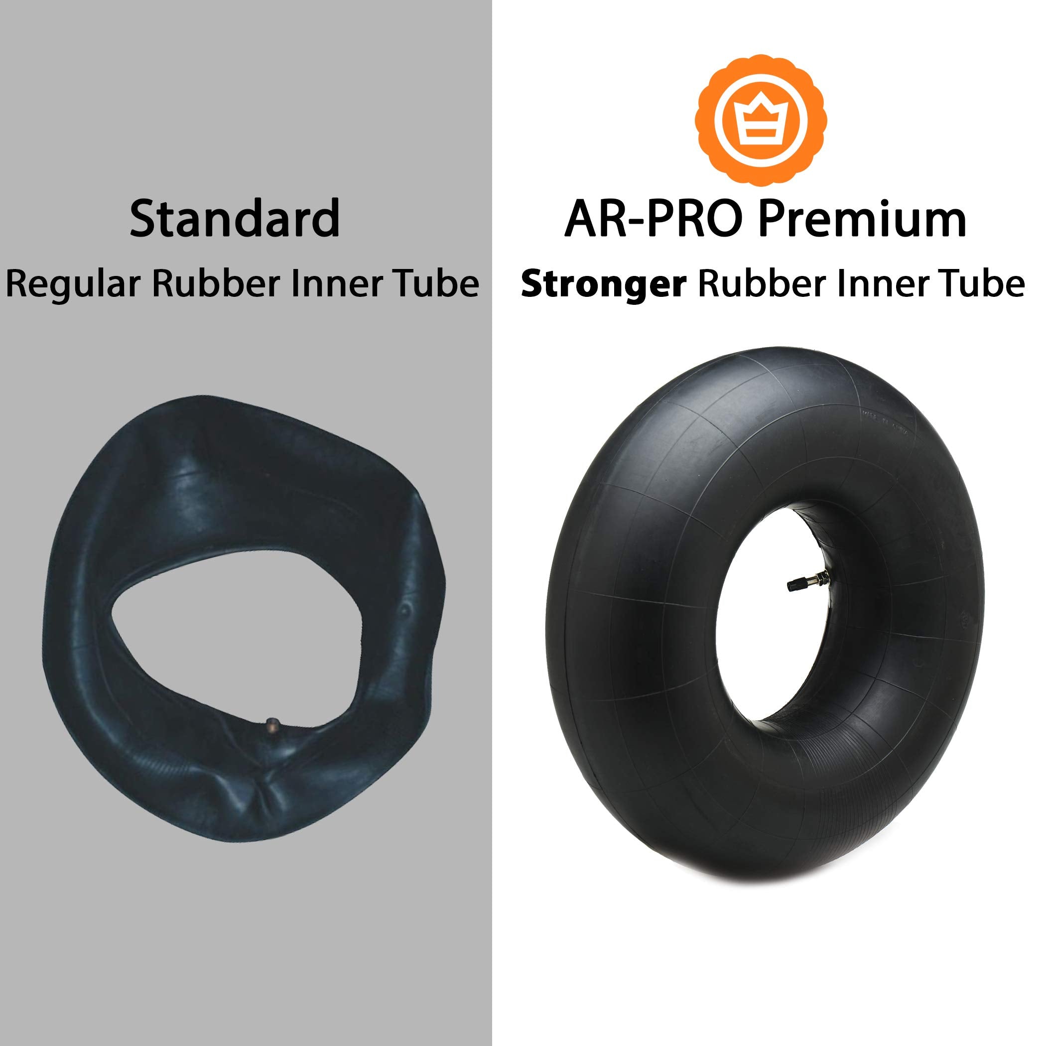 AR-PRO (2-Pack 16x6.50-8, 16x7.50-8 Inner Tube TR-13 Straight Valve Stem for Mower/Tractor/Golf Cart/Garden Trailer and More