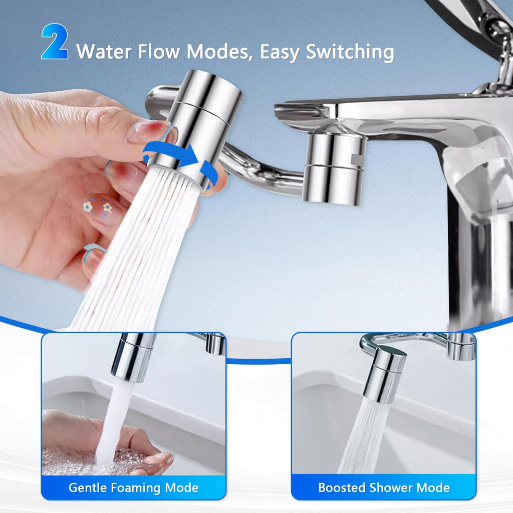 1080 Rotating Faucet Extender, New U Shaped Rotatable Tap Aerator Adapter for Kitchen & Bathroom Sink - Multifunctional Faucets Extenders Extension, Sink Sprayer Attachment with 2 Model