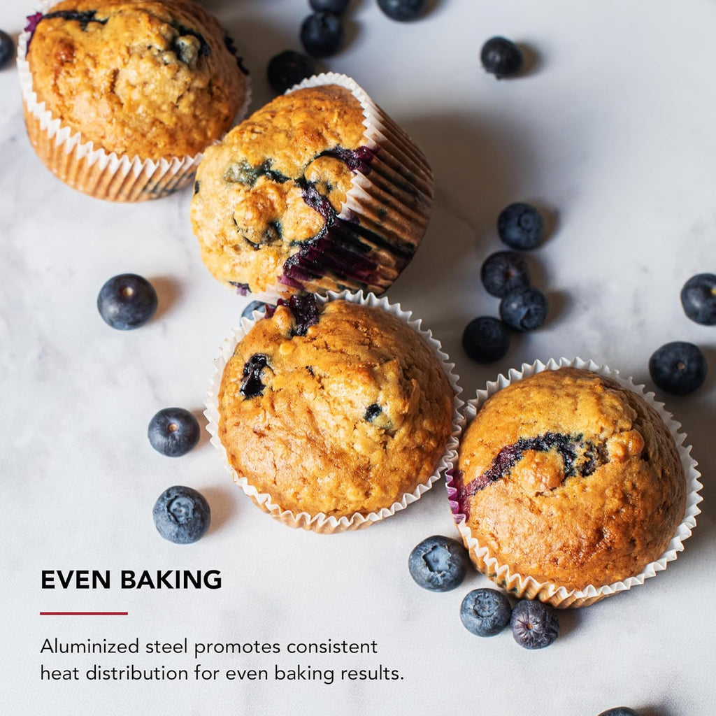 KitchenAid - Non Stick Muffin Pan, Aluminized Steel for Even Heating, Perfect for Muffins and Cup Cakes (12 Cup, Mineral Water)