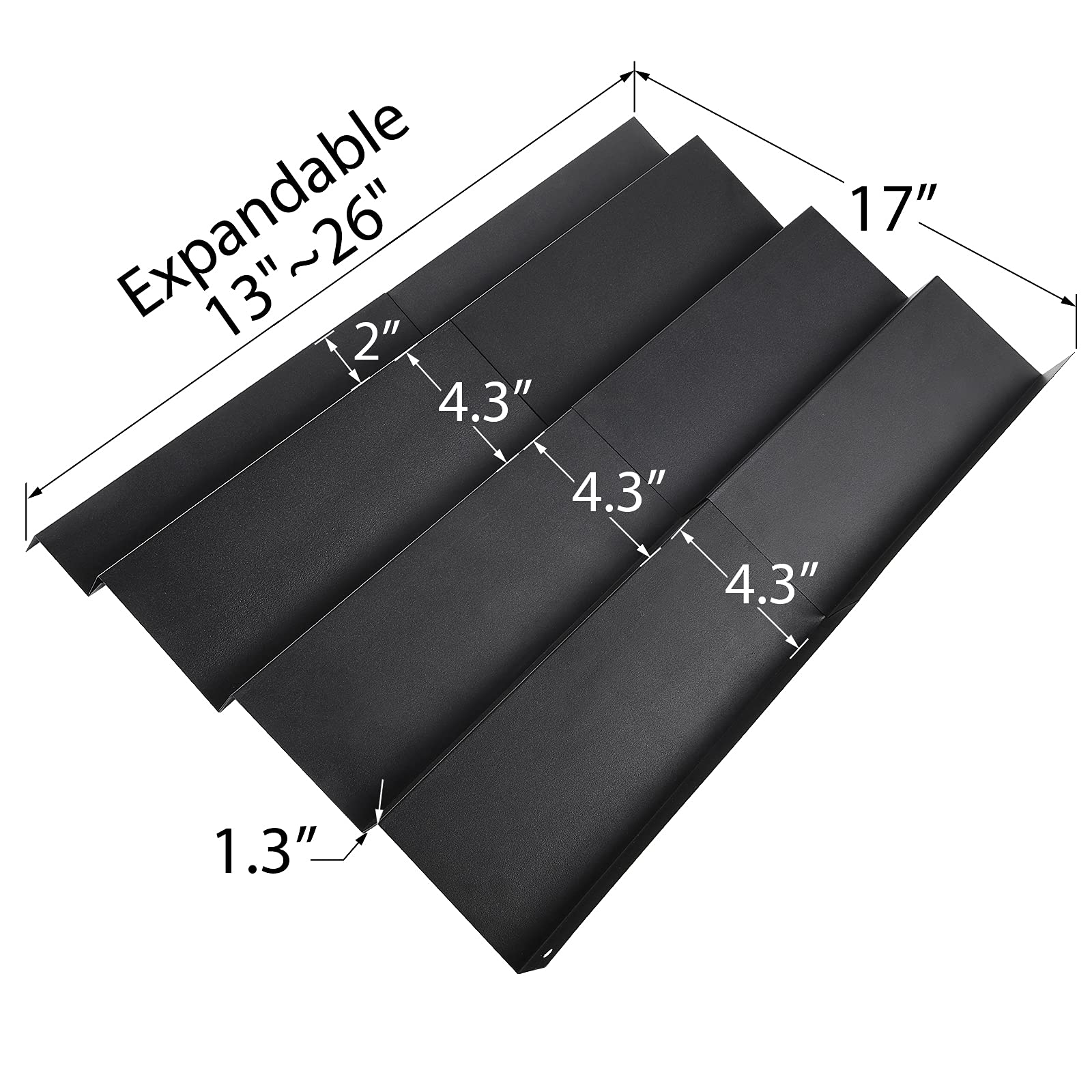 DEWVIE Spice Rack Tray for Drawer - Expandable 13" to 26" Tray Insert, Adjustable 4 Tier Spice Rack Drawer Organizer for Kitchen Cabinet Drawer, Sturdy Seasoning Jars Storage Rack, Black