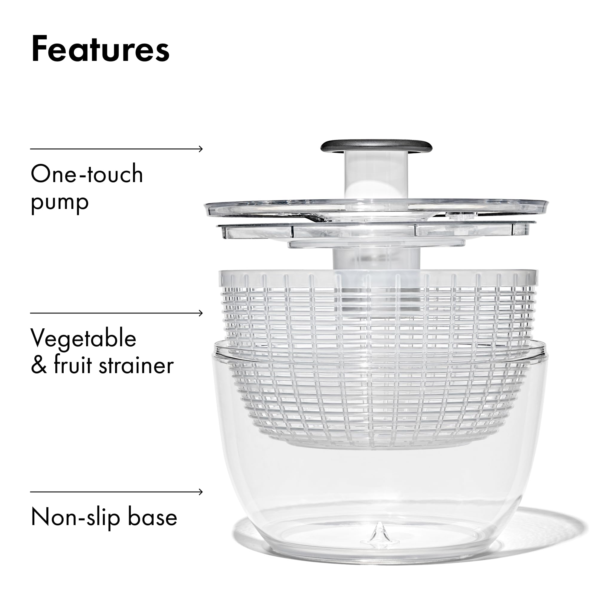 OXO Good Grips Good Grips Salad Spinner, 10.25-Inch Clear