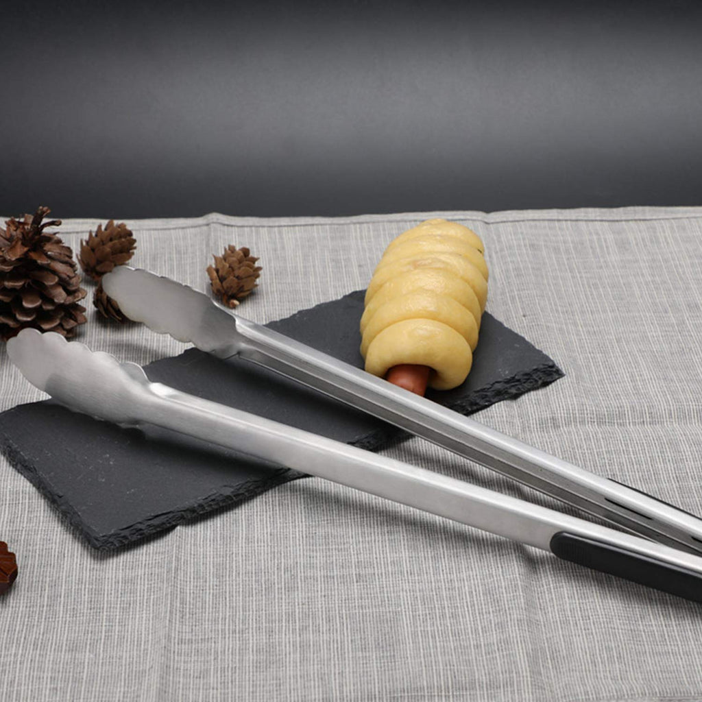 Tongs, AOOSY 2 Pieces Extra Long 16 Inches BBQ Tong 18/10 Stainless Steel Wide Scalloped Gripping Edge Kitchen Tongs for Cooking Serving Grilling Salads, with Joint-Lock