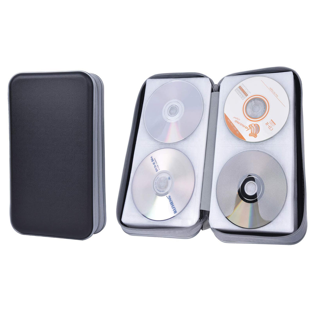 UENTIP CD Case,96 Capacity DVD Holder Organizer Storage Bag Portable Game Music Movie CD Holder Wallet Case for Kids Home Car Travel (black, 96)
